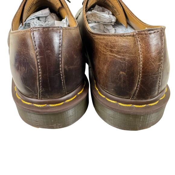 Dr. Martens Vintage Y2K Air Wair Brown Leather Lace Up Loafers Men's Size 12 - Picture 3 of 10